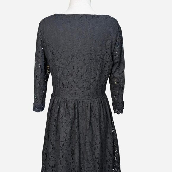 Black Lace Babydoll Dress Vintage Goth Dress - L - Picture 3 of 8
